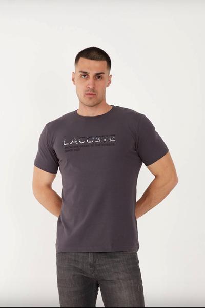 Футболка F.T.H (S-2XL) F1229 d.grey (лето)