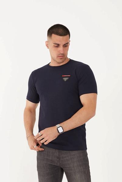 Футболка F.T.H (S-2XL) F1235 navy (лето)