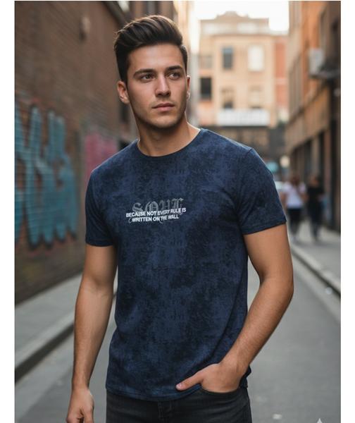 Футболка Style M.Clothes (S-2XL) SM64 navy (лето)