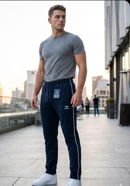 Штаны спорт Style M.Clothes (M-3XL) SM186 navy (деми)