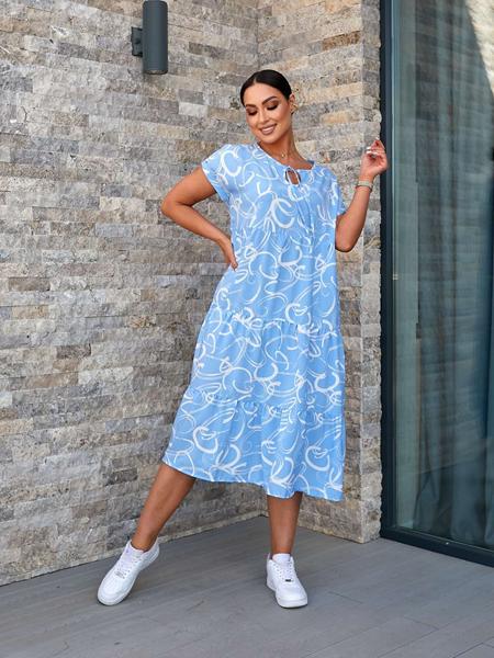 Платье Deliv (L-2XL) 557 l.blue (лето)