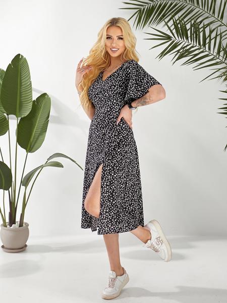 Платье Deliv (S-XL) 563-1 black (лето)