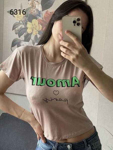 Футболка FSN (42-48) 6316 beige (лето)