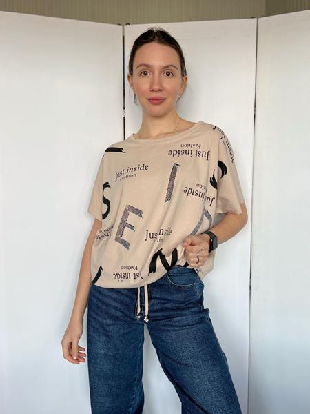 Футболка FSN (M-L) 6537 beige (лето)