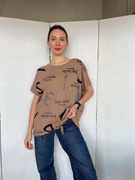 Футболка FSN (M-L) 6537 brown (лето)