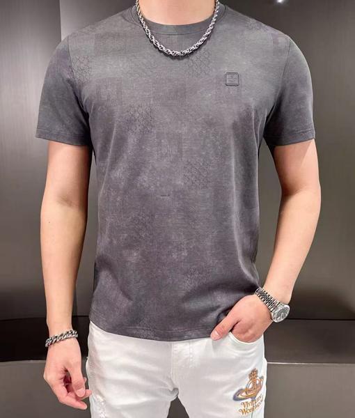 Футболка F.T.H (L-4XL) F1312 d.grey (лето)