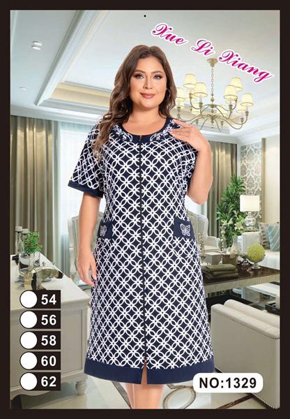 Халат Anion (54-62) 1329 white-navy (лето)