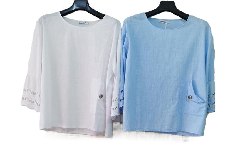 Блузка Estima (XL-4XL) 416 l.blue (лето)