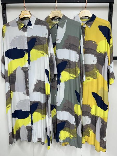 Платье Estima (3XL-7XL) 26491 khaki (лето)