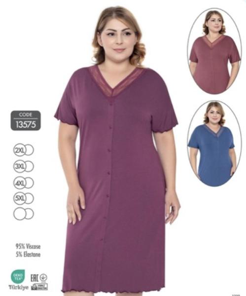 Ночнушка Trikotag (2XL-5XL) 13575 wine (лето)
