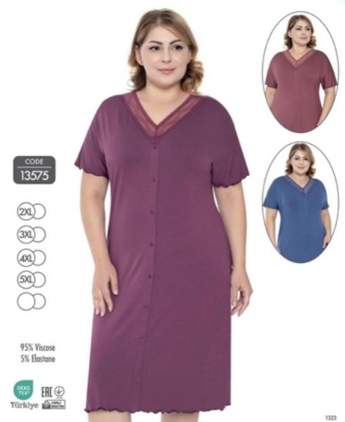Ночнушка Trikotag (2XL-5XL) 13575 red (лето)