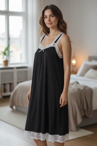 Ночнушка Trikotag (48-52) 8509 black (лето)