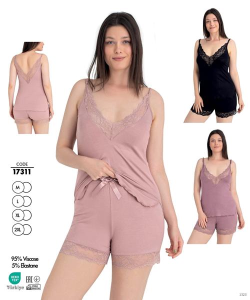 Пижама Trikotag (M-2XL) 17311 black (лето)