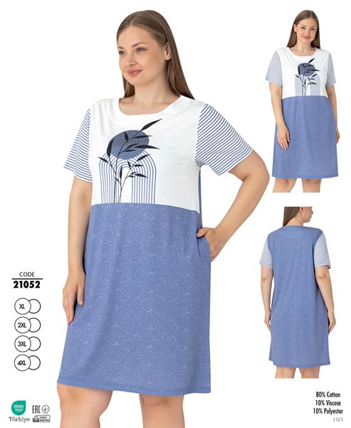 Ночнушка Trikotag (XL-4XL) 21052 l.blue (лето)