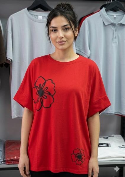 Футболка Newe (4XL-5XL) 501 red (лето)