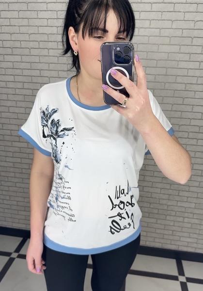 Футболка LeVisha (M-2XL) 25017 white-l.blue (лето)