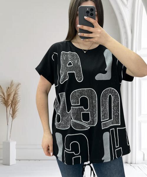 Футболка LeVisha (L-2XL) 25311 black (лето)