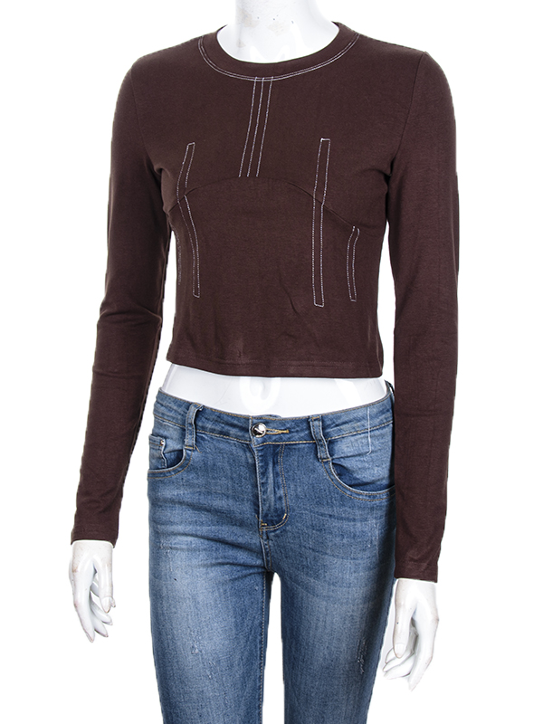 Кофта CND2 (S-XL) 4393-MT213 brown (лето)