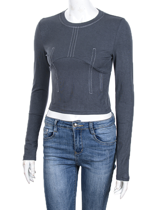 Кофта CND2 (S-XL) 4393-MT213 grey (лето)