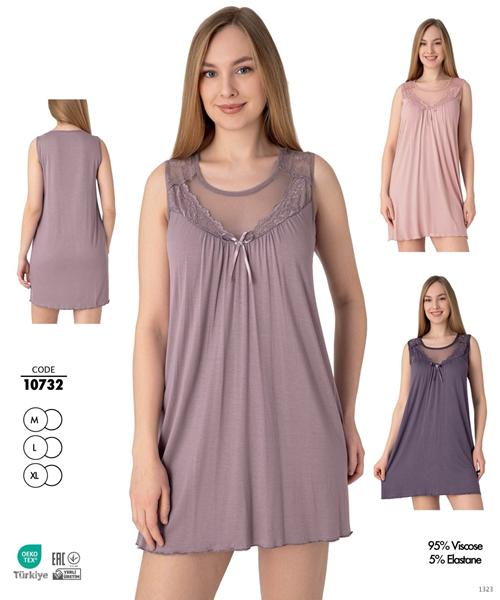 Ночнушка Cotpark (M-XL) 10732 powder (лето)