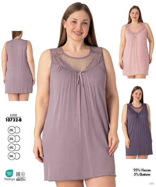 Ночнушка Cotpark (2XL-5XL) 10732B violet (лето)