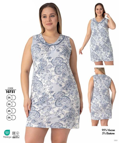 Ночнушка Cotpark (2XL-5XL) 10751 l.blue (лето)
