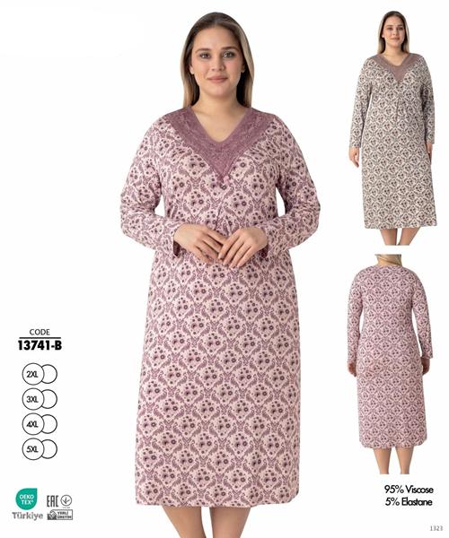 Ночнушка Cotpark (2XL-5XL) 13741B beige (лето)