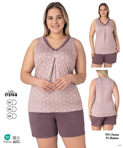 Пижама Cotpark (2XL-4XL) 17370B powder (лето)