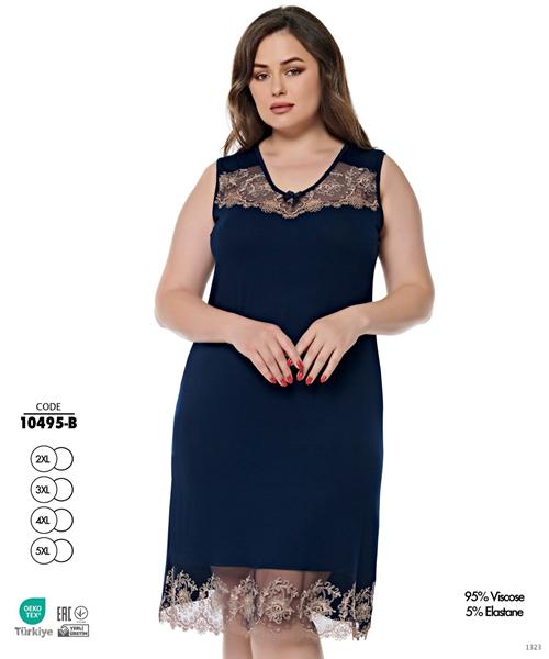 Ночнушка Cotpark (2XL-5XL) 10495B navy (лето)