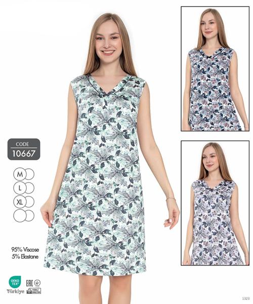 Ночнушка Cotpark (M-XL) 10667 blue (лето)