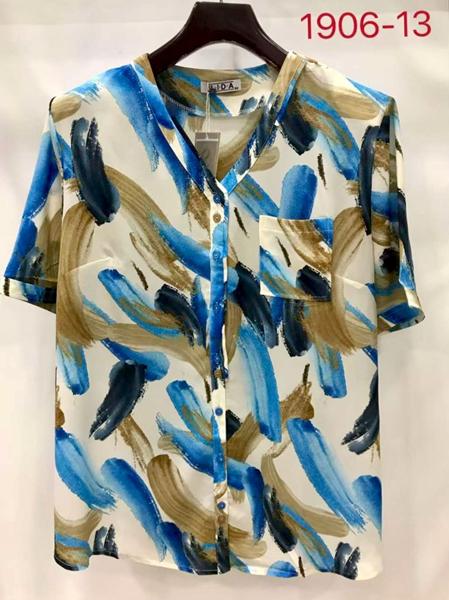 Рубашка LIDA (52-62) 1906-13 blue-khaki (лето)