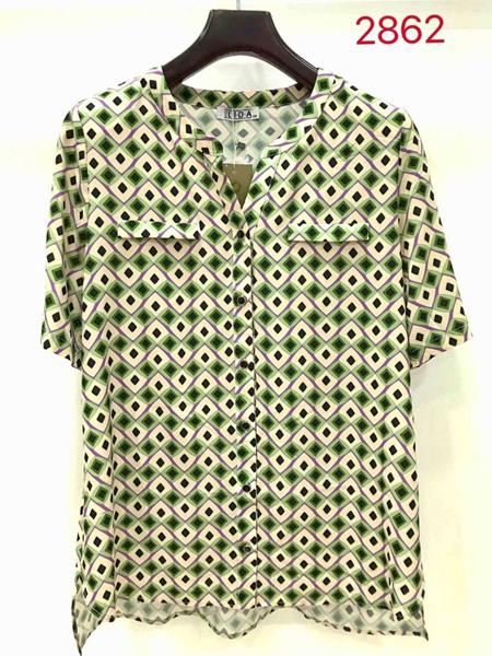 Рубашка LIDA (52-62) 2862 beige-green (лето)