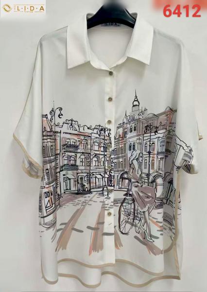 Рубашка LIDA (52-62) 6412 white (лето)