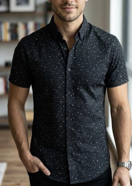 Рубашка Mary Poppins (S-2XL) 7525 black (лето)