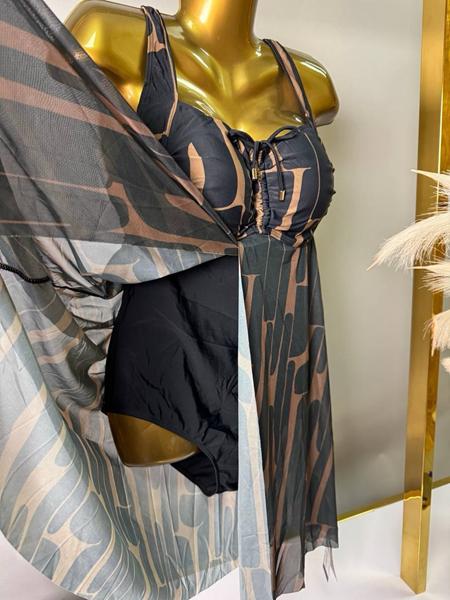 Купальник DFK (50-58) 4017 black-brown (лето)