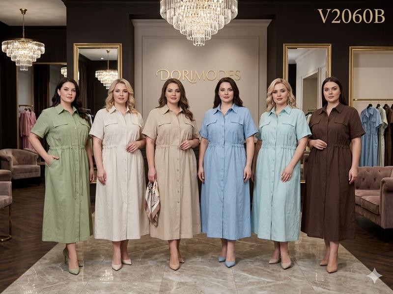 Платье Nefertiti (2XL-4XL) 2060B brown (лето)