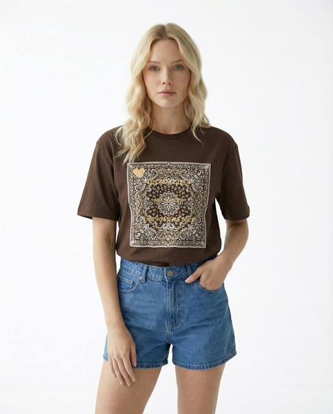 Футболка Nefertiti (S-L) NF234 brown (лето)