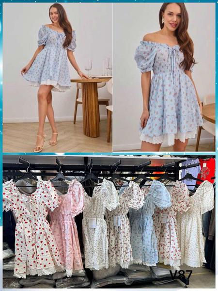 Платье Nefertiti (S-L) V87 white-l.pink (лето)