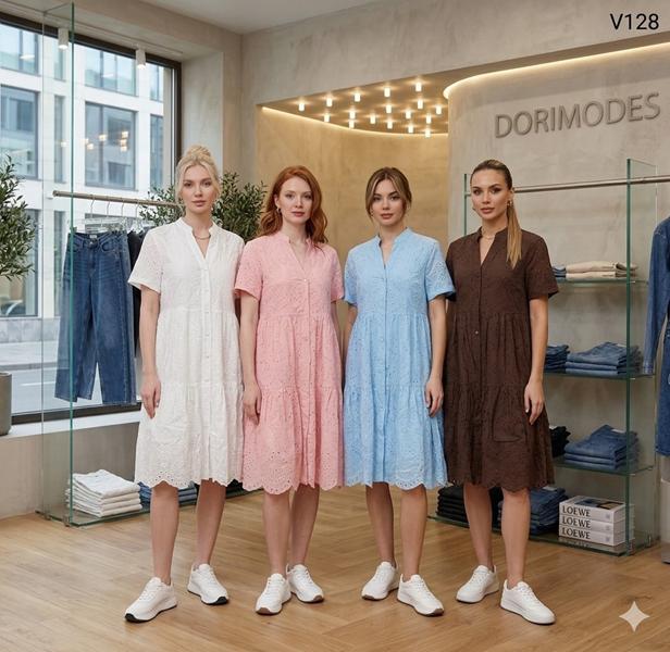 Платье Nefertiti (L-3XL) V128 white (лето)