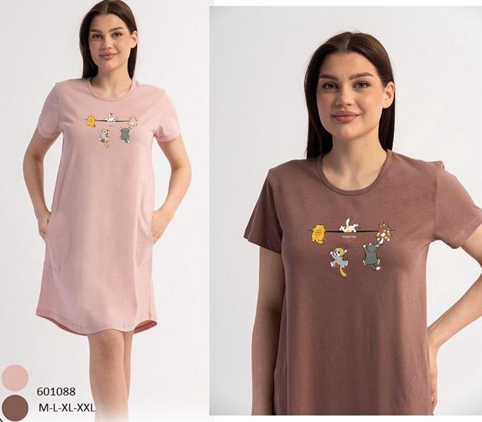 Ночнушка Trikotag (M-2XL) 601088 brown (лето)
