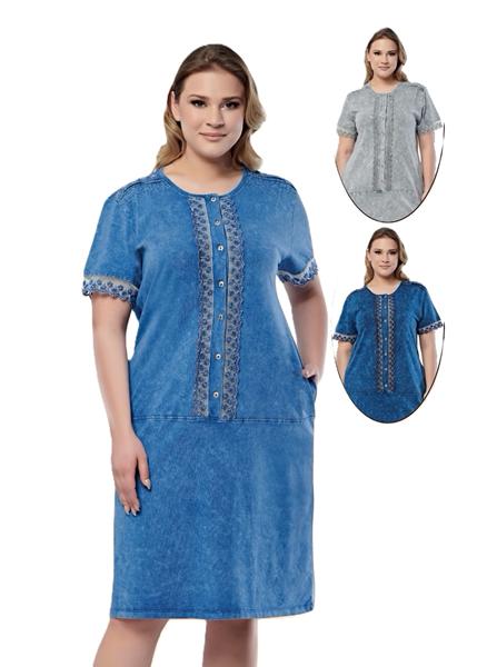 Платье Trikotag (XL-5XL) 7526 l.blue (лето)