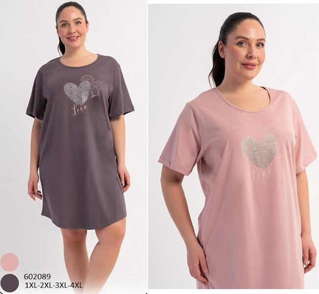 Ночнушка Trikotag (XL-4XL) 602089 grey (лето)