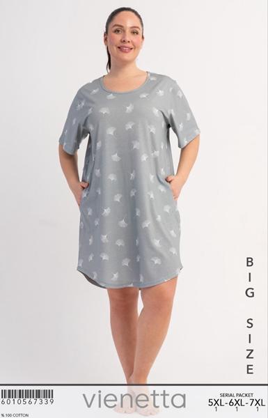 Ночнушка Trikotag (5XL-7XL) T791 grey (лето)