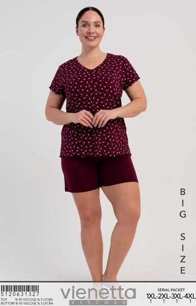 Пижама Trikotag (XL-4XL) T733 wine (лето)