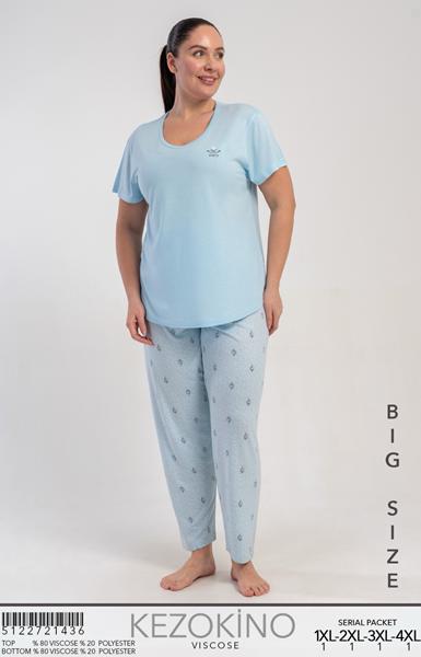 Пижама Trikotag (XL-4XL) T782 l.blue (лето)