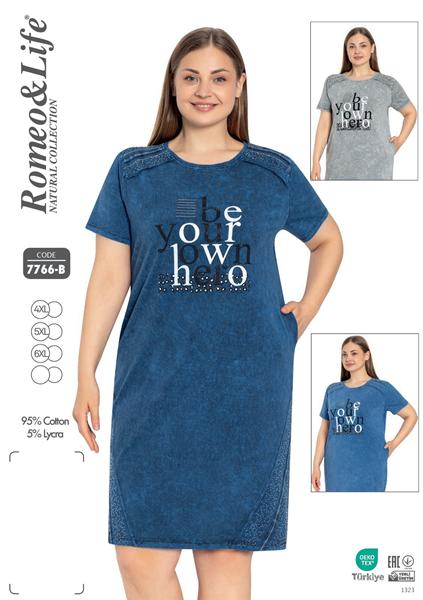 Платье Trikotag (4XL-6XL) 7766B blue (лето)