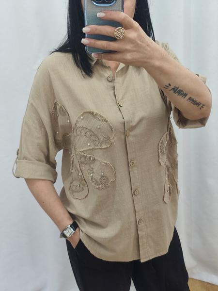 Рубашка Nefertiti (48-54) 8003A beige (деми)