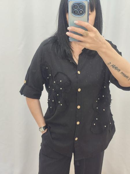 Рубашка Nefertiti (48-54) 8003A black (деми)