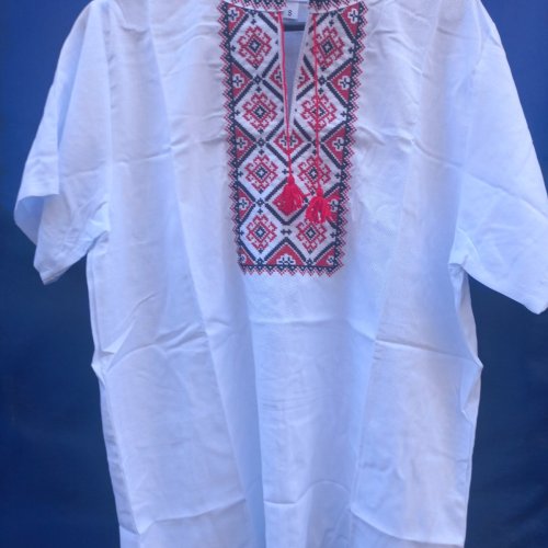 Вышиванка Кузя (S-3XL) 036 white (лето) Кузя 036 white