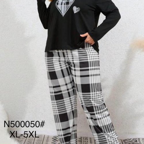 Пижама Brilliant (XL-5XL) B500050 black (деми) Brilliant B500050 black